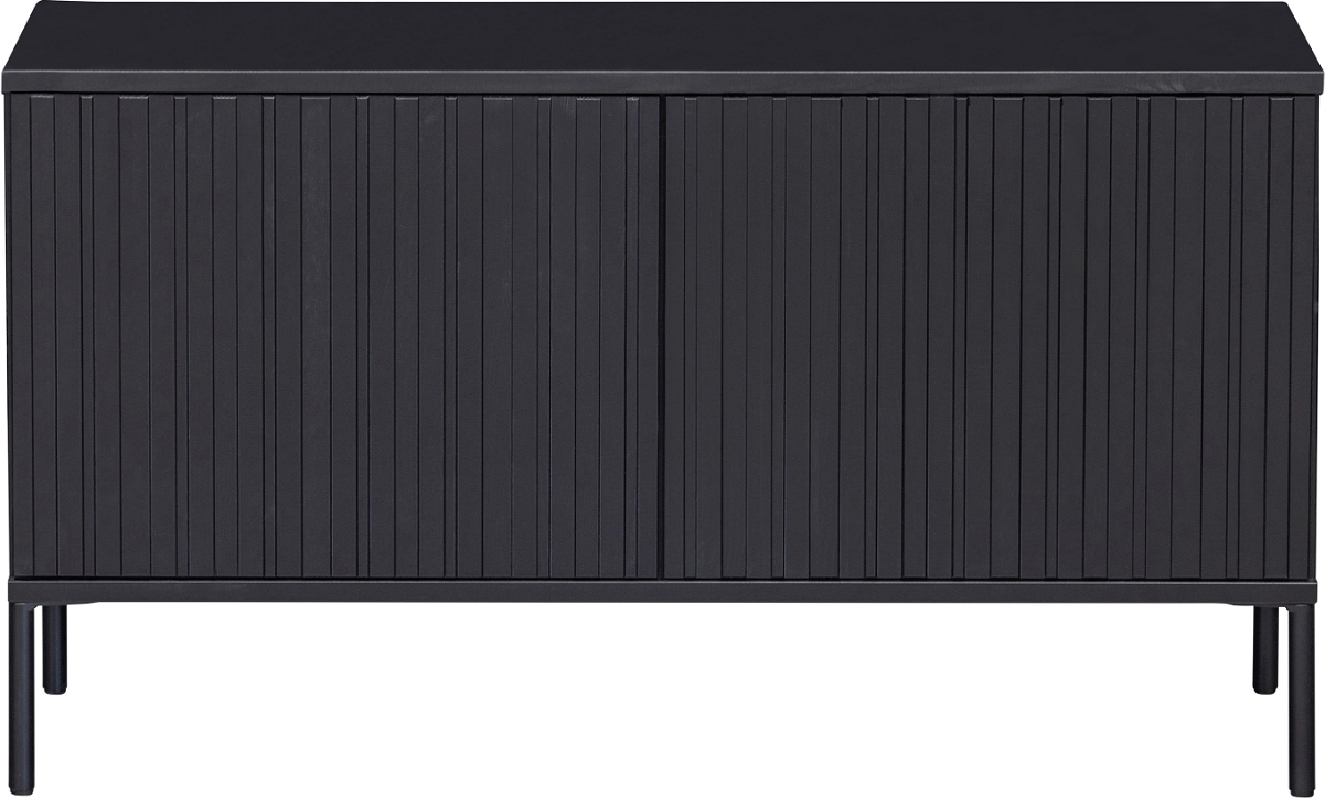 Skænk WOOOD Exclusive Gravure  -  sort fyrretræ med push-to-open, 100Ã44Ã56 cm