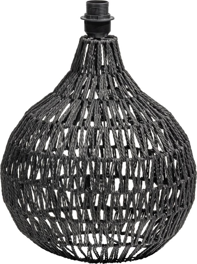 Bordlampe WOOOD Exclusive Macy i sort flettet rattanpapir og jern Ø31 H44 cm, E27 fatning