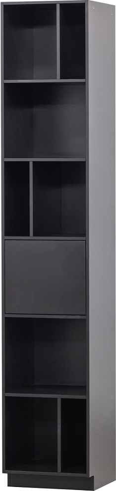 Highboard højskab WOOOD Exclusive Finca sort i fyrretræ H210Ã40Ã40 cm med tryk-for-at-åbne system