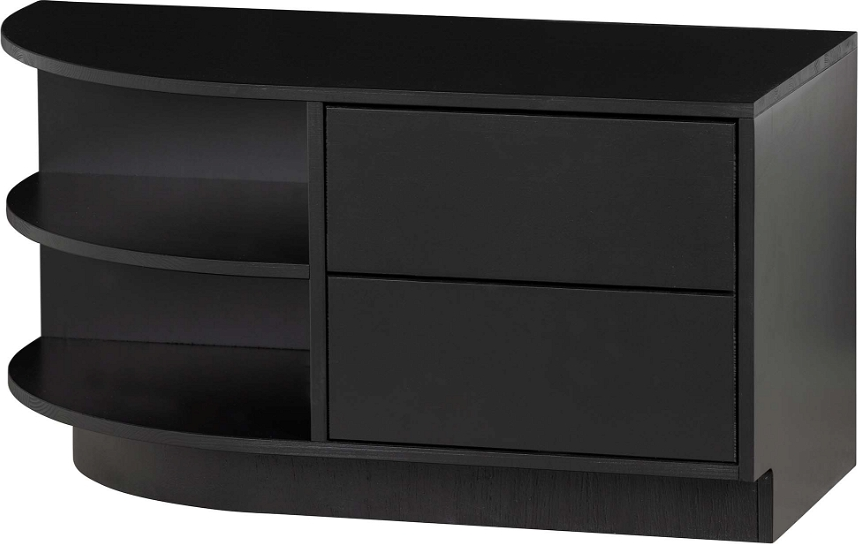 WOOOD Exclusive Finca skænk sideboard  -  mat sort fyrretræ, tryk-åben funktion, 7 cm frigang, 40Ã78Ã40 cm