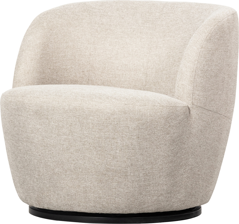 Loungestol WOOOD Exclusive Serra i hvidt polyester med 360 drejefunktion H75ÃB70ÃL69 cm