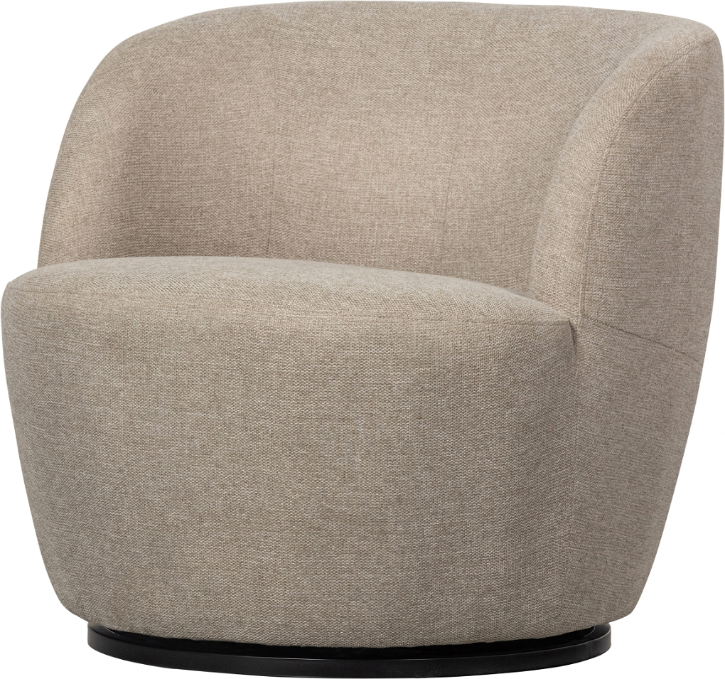 Loungestol WOOOD Exclusive Serra i sandfarvet vævet polyester med drejefunktion  -  75Ã70Ã77 cm
