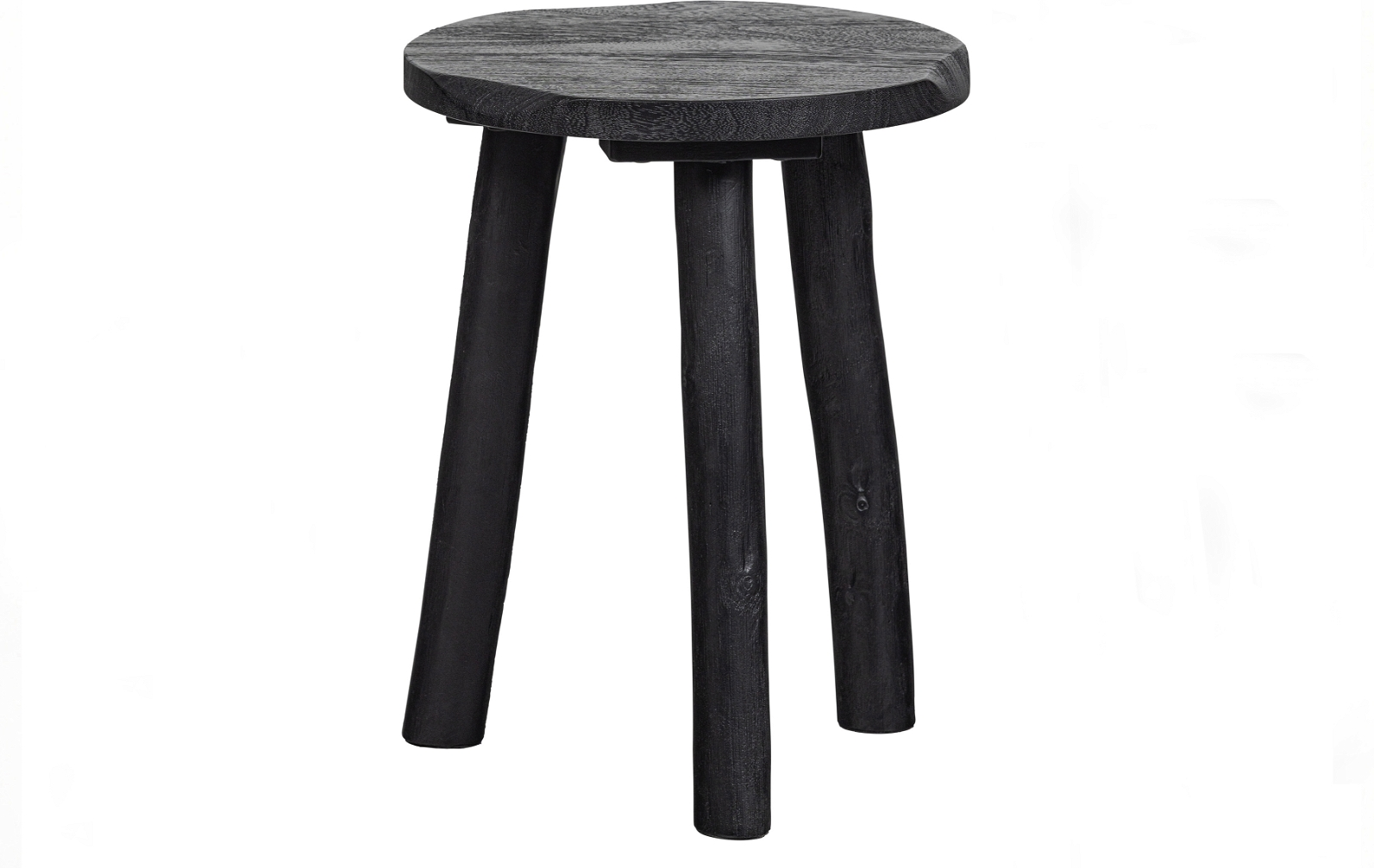 Skammel/puf WOOOD Exclusive Angus  -  Sort mangotræ Ø35 x H46 cm