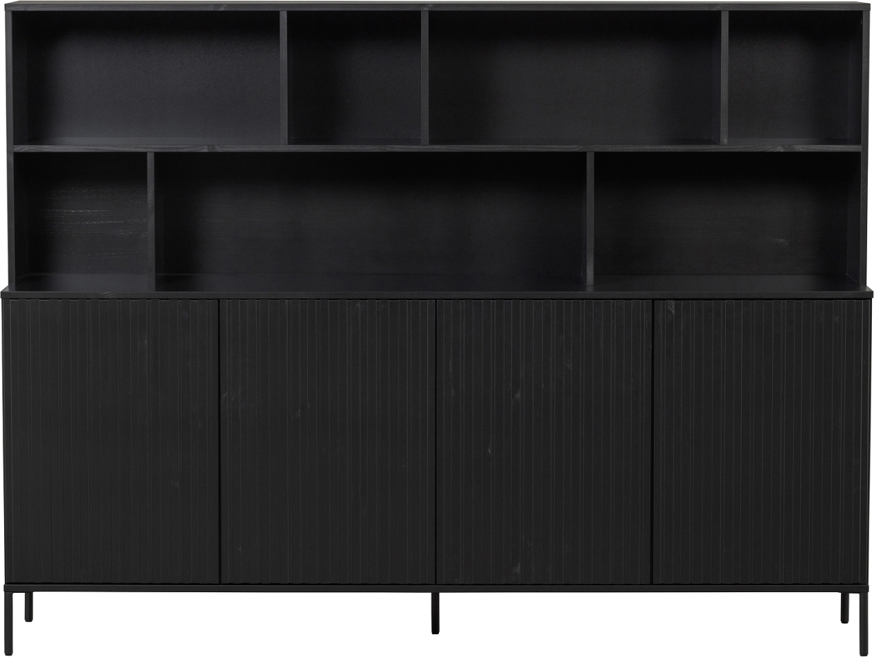 Highboard WOOOD Exclusive New Gravure  -  sort bejdse opbevaringsskab H150ÃB200ÃD44 cm