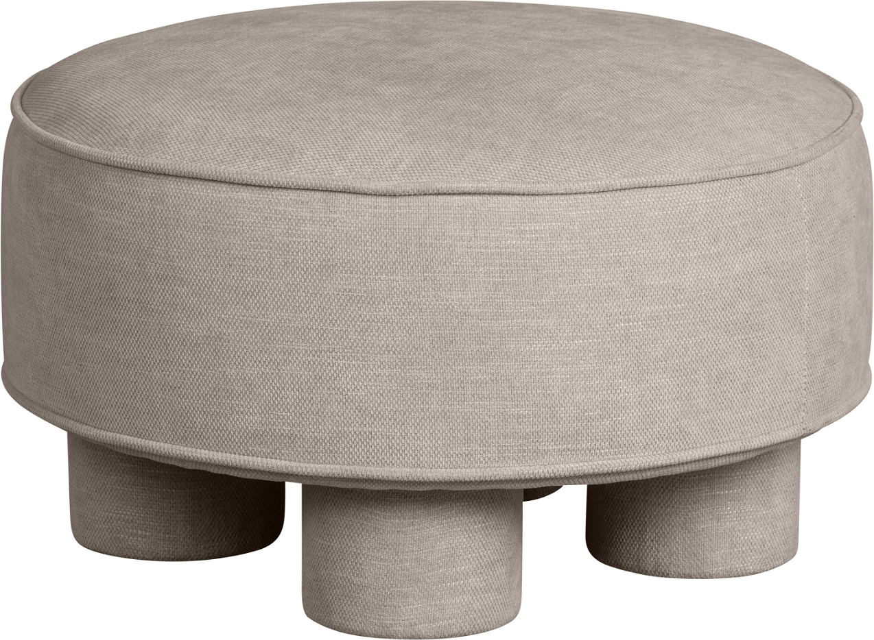 Puf Pouf WOOOD Exclusive Bodi Ø60Ã37 cm Naturfarvet Chenille til Stue