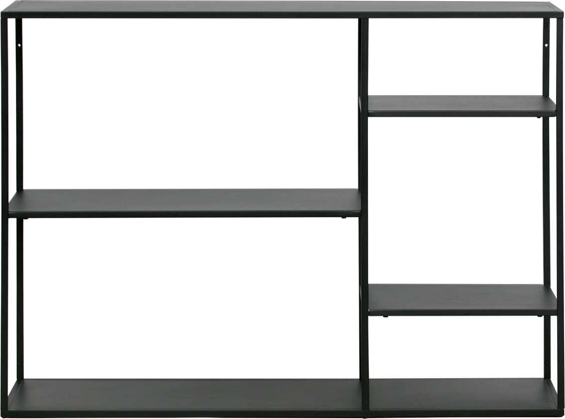 Sidebord WOOOD Exclusive June med 3 hylder, sort lakeret metal, 87,5Ã120Ã35 cm