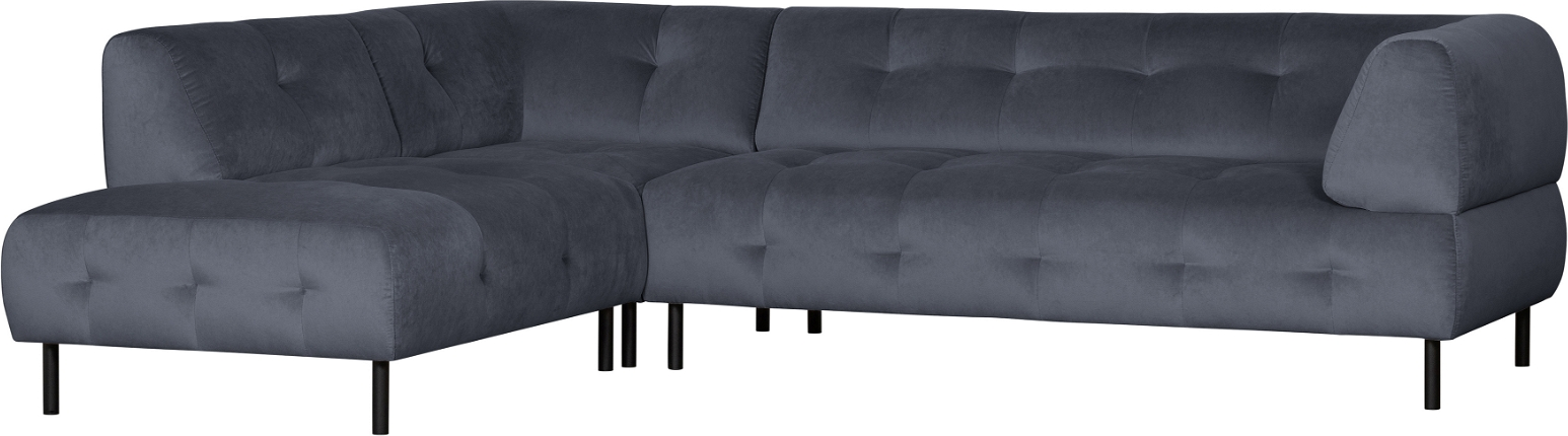 Hjørnesofa WOOOD Exclusive Lloyd venstrevendt grå fløjl H77xB267xD205 cm