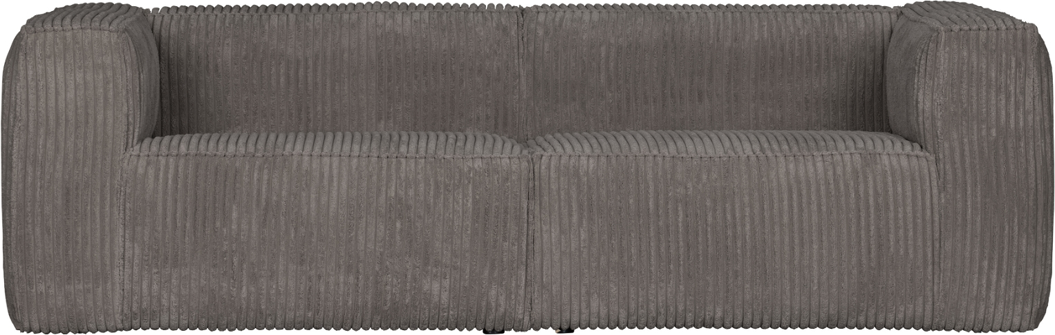 3,5-personers sofa WOOOD Exclusive Bean mørkegrå ribbet fløjl H73ÃB246ÃD96 cm
