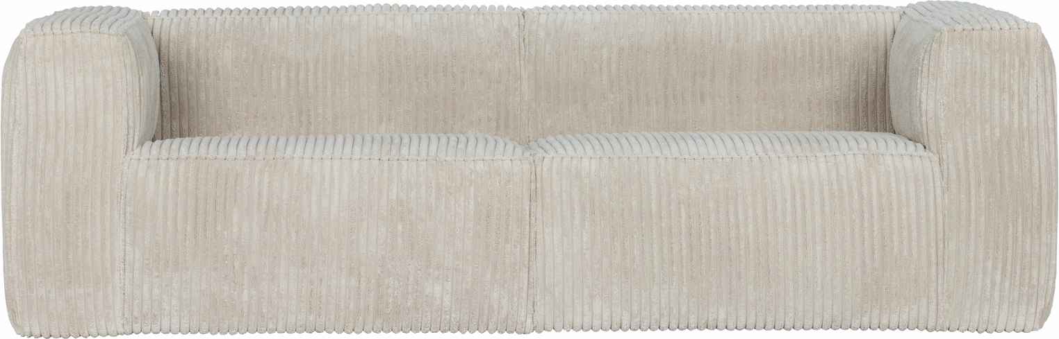 3-personers sofa WOOOD Exclusive Bean natur ribbet polyester 246 cm