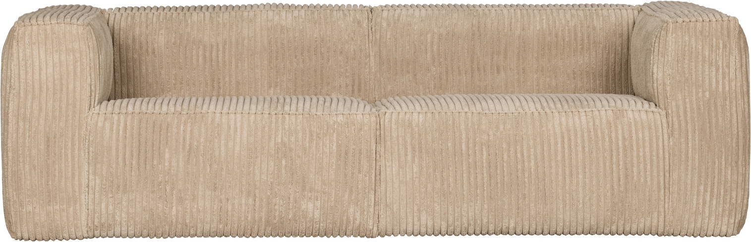 3-personers sofa WOOOD Exclusive Bean fløjl lysebrun 73Ã246Ã96 cm