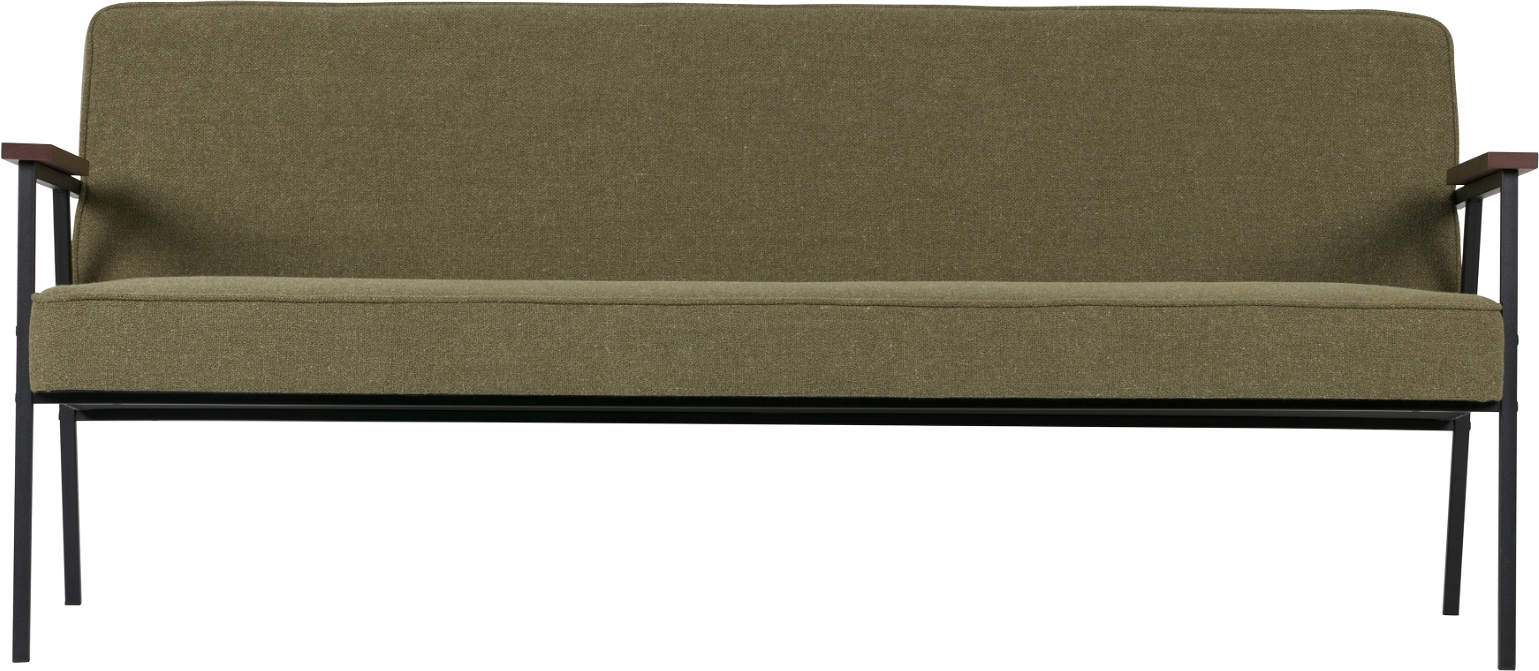 Loungesofa WOOOD Exclusive Elizabeth, olivengrøn, 185Ã80Ã78 cm  -  retrodesign og metalben