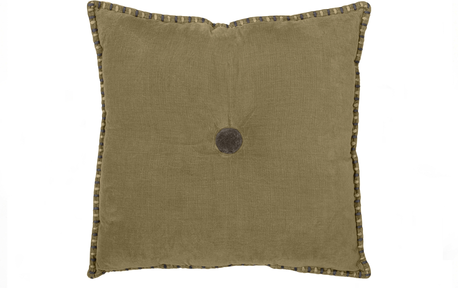 Pyntepude WOOOD Exclusive Levy 45x45 cm grøn mikrovelour med broderet kant og knude