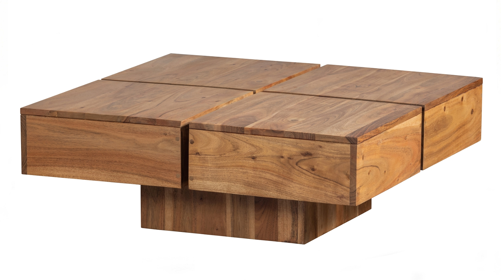 Sidebord WOOOD Exclusive Lyra  -  akacietræ naturfarvet lille bord H30 x B80 x D80 cm