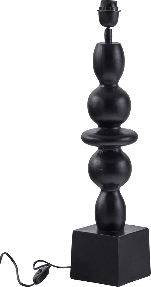 Lampefod/lampebase WOOOD Exclusive Chrissie i pulverlakeret aluminium, mat sort, H65xØ14 cm