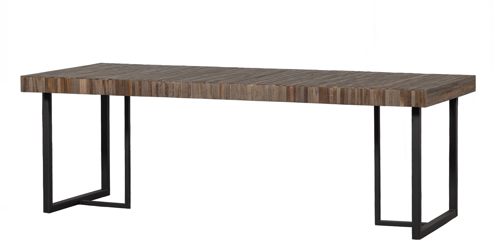 Spisebord WOOOD Exclusive Maxime i genbrugsteak med mat sorte ben 220Ã90Ã76 cm