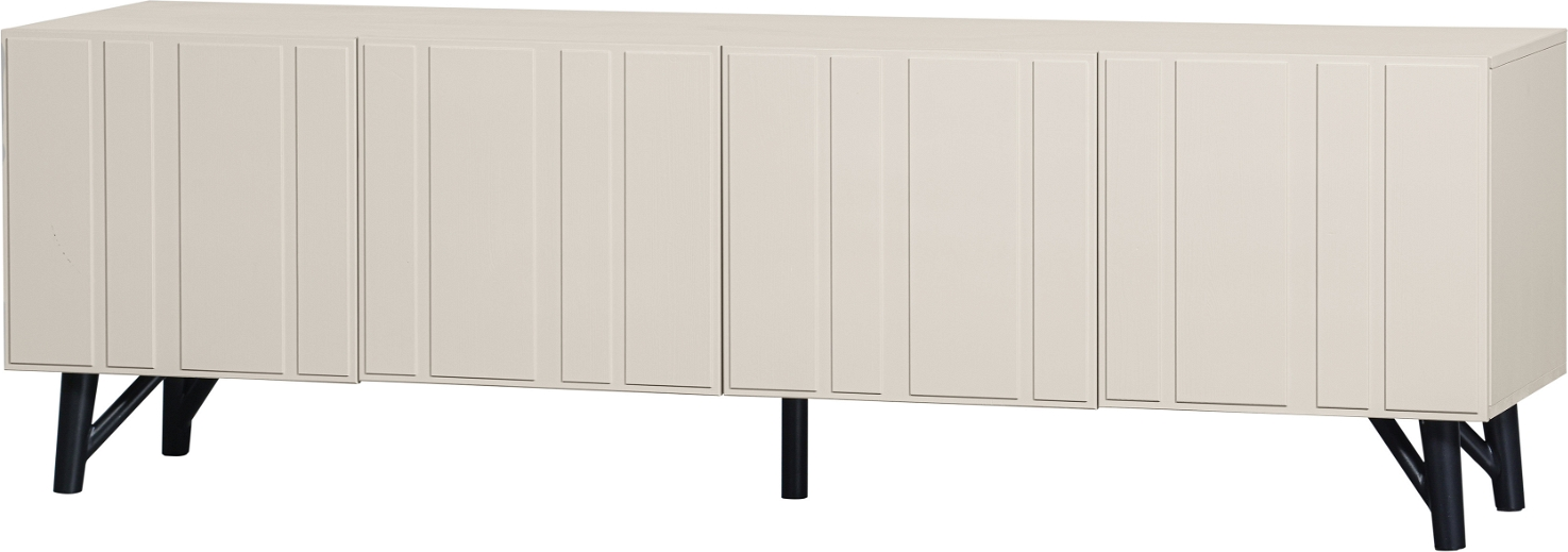 Skænk WOOOD Exclusive Miller  -  FSC-certificeret fyrretræ hvid, sorte ben, minimalistisk opbevaring 56Ã181Ã46 cm