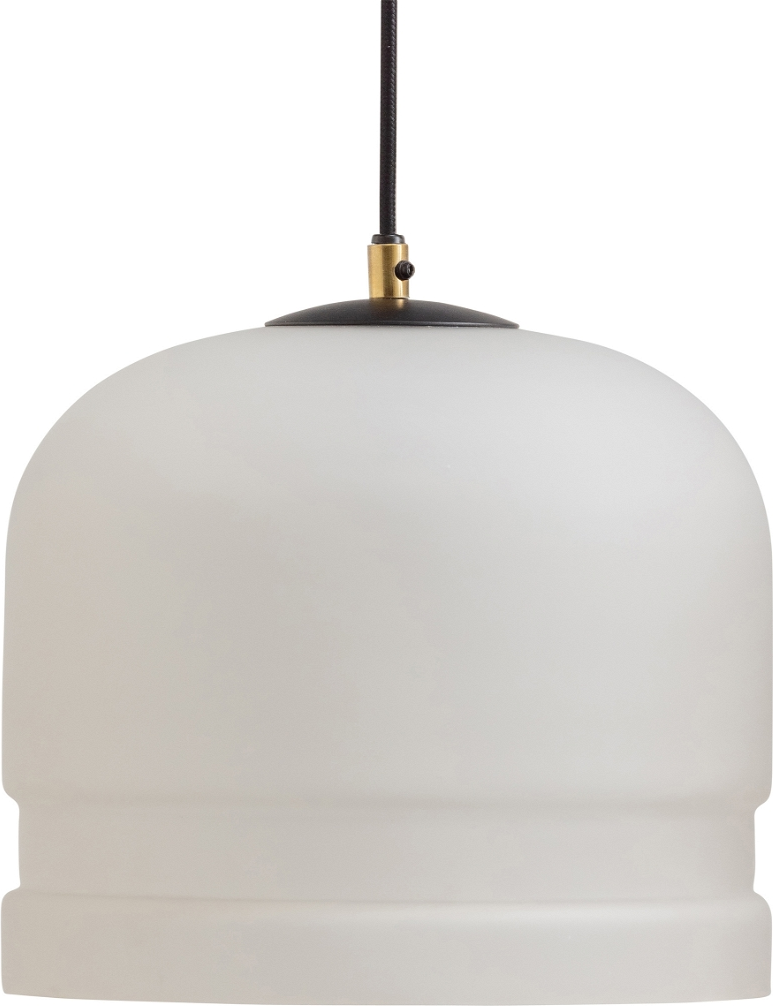 Pendellampe WOOOD Exclusive Micah Ø27 cm hvid  -  jern/glas loftlampe med mat glas
