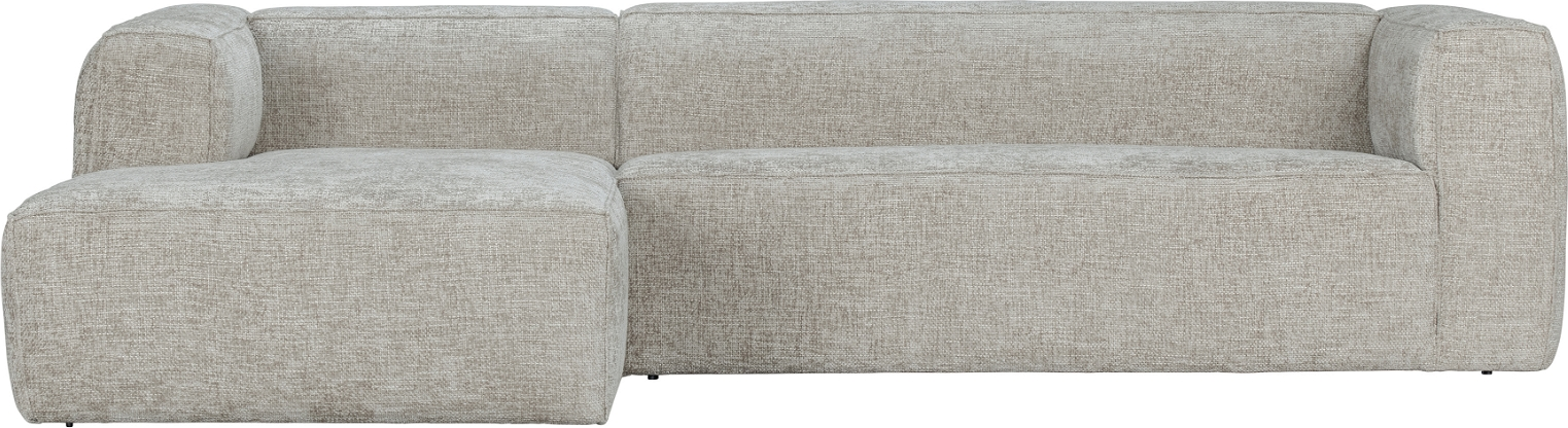Hjørnesofa venstrevendt WOOOD Exclusive Bean natur melange polyesterstof 305x175 cm  -  Luksus sofa med HR-skum & FSC-ramme