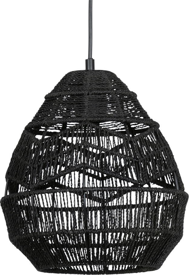 Pendellampe WOOOD Exclusive Adelaide  -  sort papirreb hængelampe Ø25 cm, dæmpbar