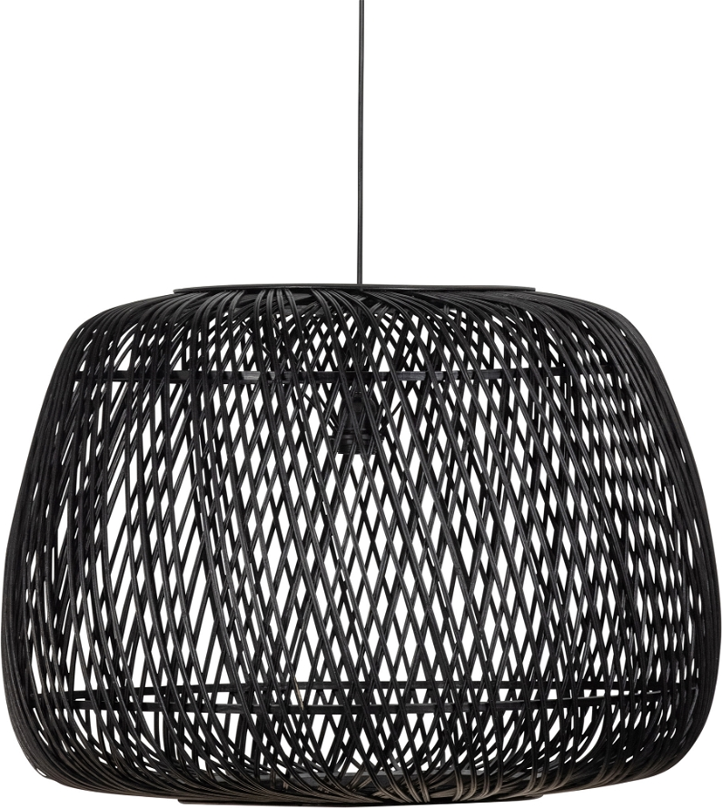 Pendel lampe WOOOD Exclusive Moza  -  sort bambus Ø70 x H50 cm, E27 loftlampe