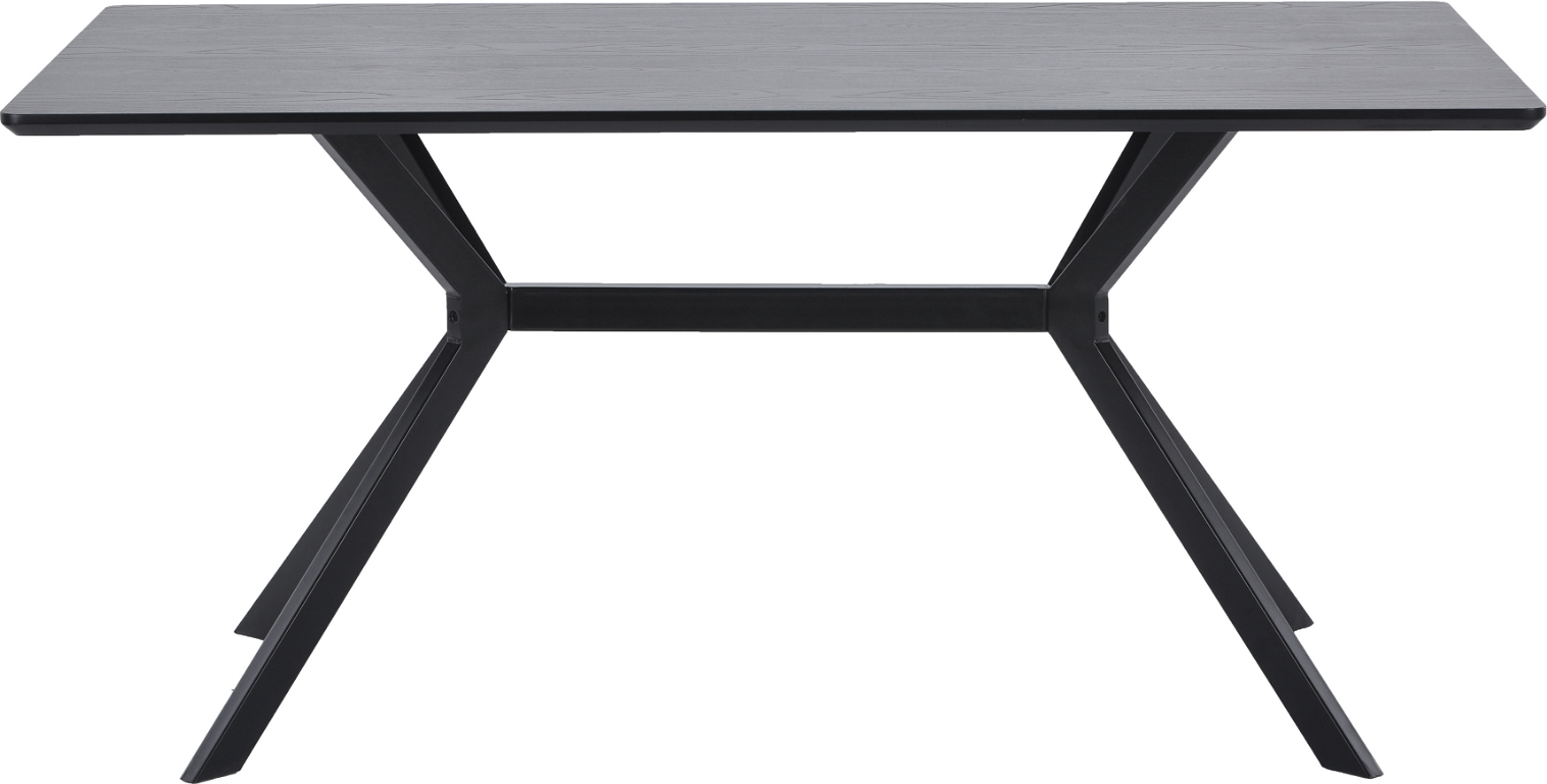 Spisebord WOOOD Exclusive Bruno, MDF/stål, 160x90x75 cm, mat sort