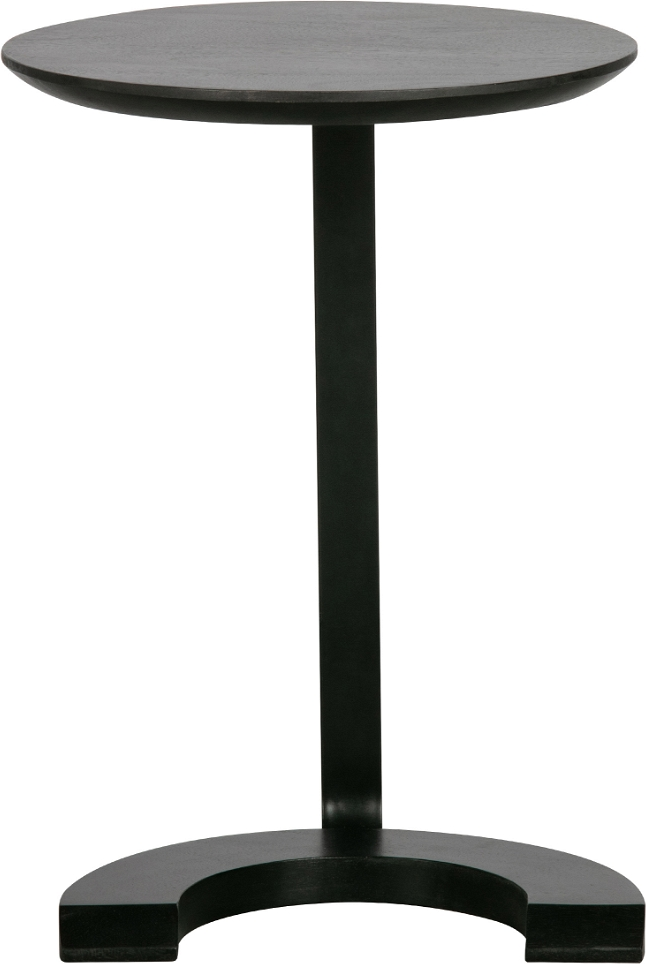 Sidebord / småbord WOOOD Exclusive Floor  -  H57ÃØ39 cm sort mangotræ og pulverlakeret metal
