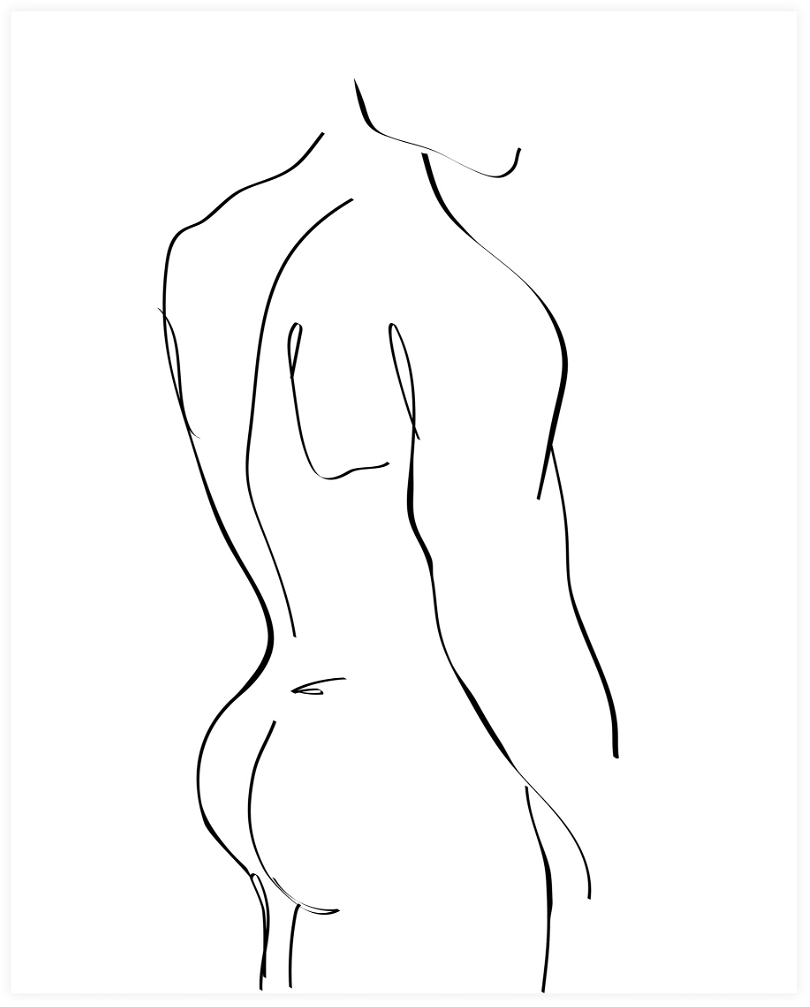 Kunstværk WOOOD Exclusive Male - abstrakt print på PH-neutralt papir H45,5xB35,5 cm