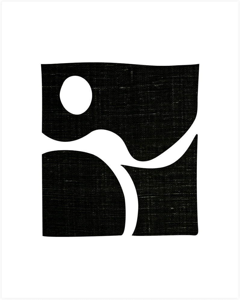 Plakat WOOOD Exclusive Simple 35,5Ã45,5 cm  -  minimalistisk kunstprint sort/hvid på syrefrit papir