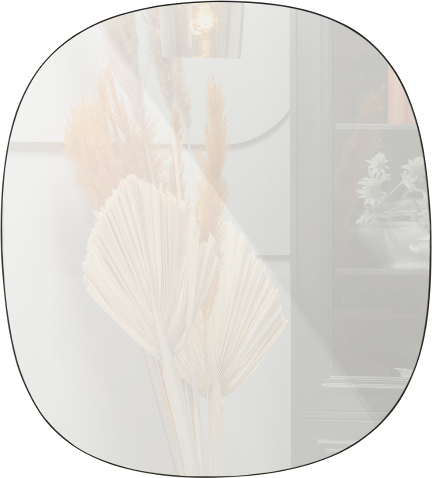 Vægspejl WOOOD Exclusive Philou 60x55 cm sort  -  minimalistisk 2 mm ramme