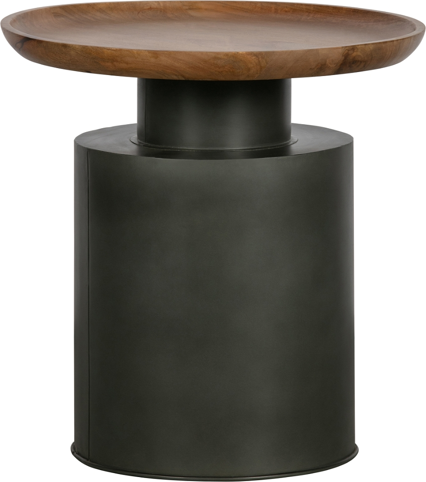 Sidebord WOOOD Exclusive Dua Ø53 cm sort  -  metal- & mangotræsbord
