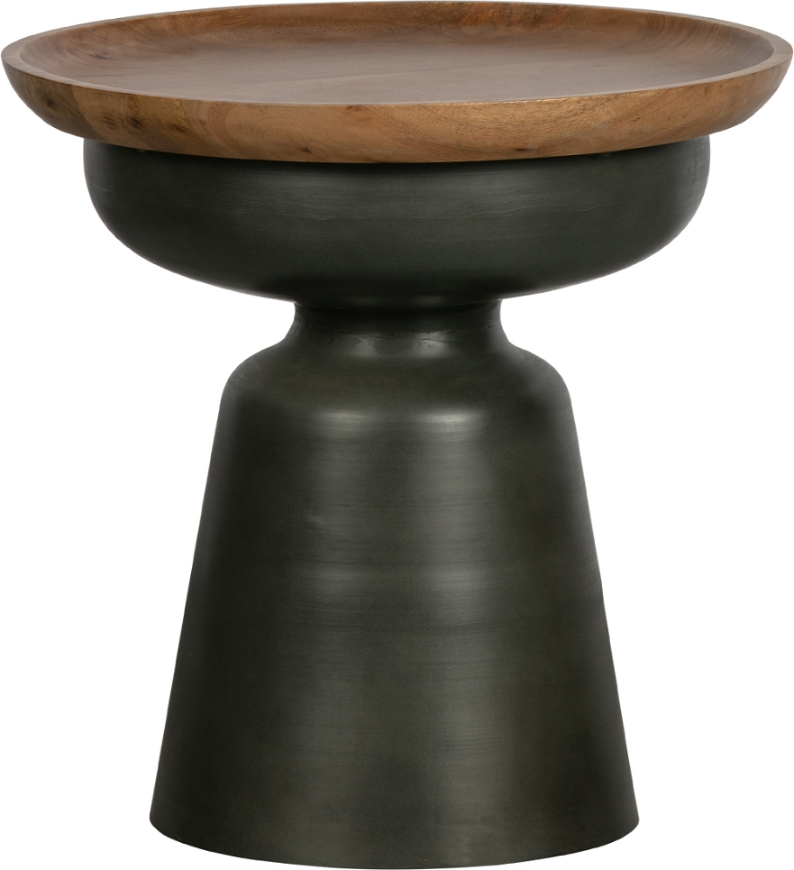Sofabord/sidebord WOOOD Exclusive Dana i mangotræ og sort metal Ø48Ã47 cm