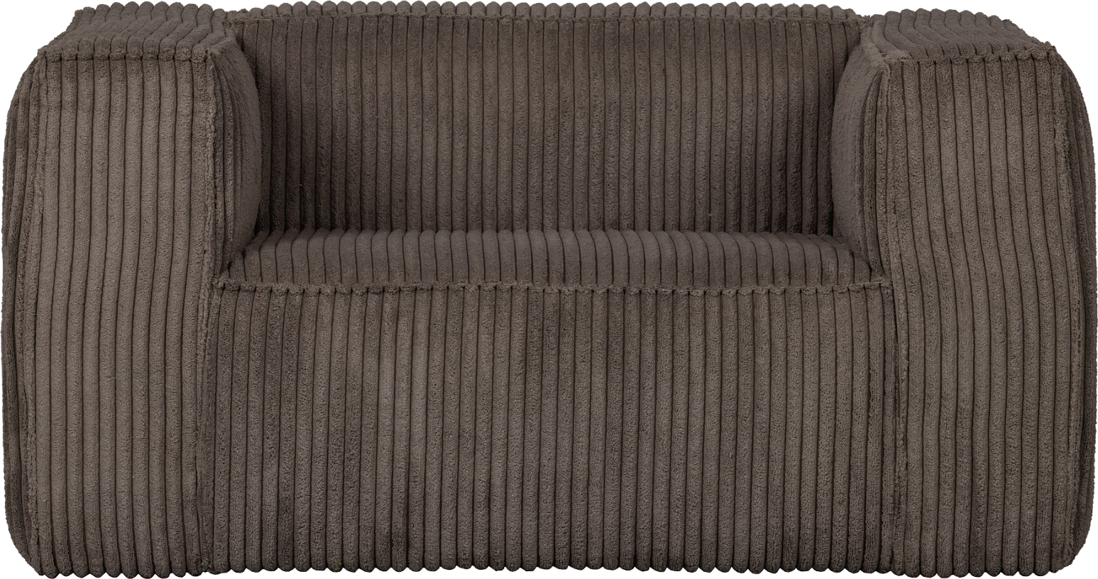 Loungestol WOOOD Exclusive Bean brun  -  Split Rib-stof og FSC-træstel 74Ã98Ã146 cm