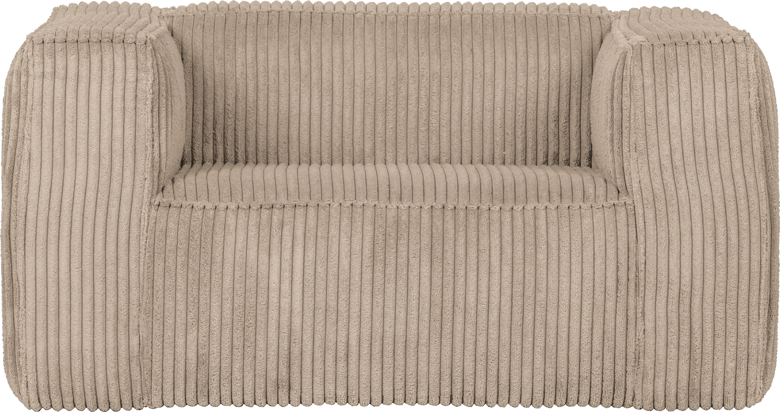 Loungestol WOOOD Exclusive Bean lysebrun ribbet 100% polyester, FSC-træ H74ÃB98ÃL146 cm