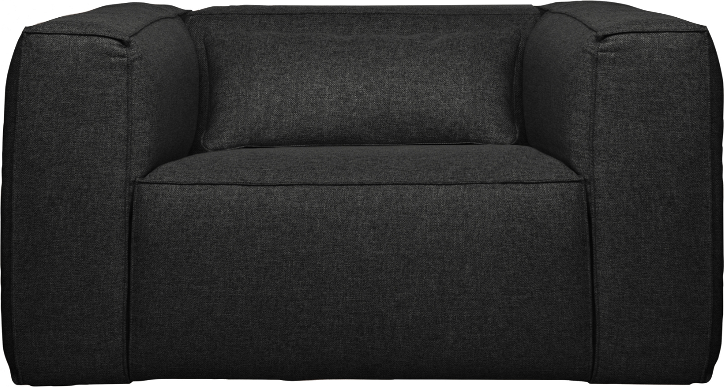 Loungestol WOOOD Exclusive Bean mørkegrå lænestol i slidstærkt mélange-stof 98Ã146Ã74 cm vand- og pletafvisende