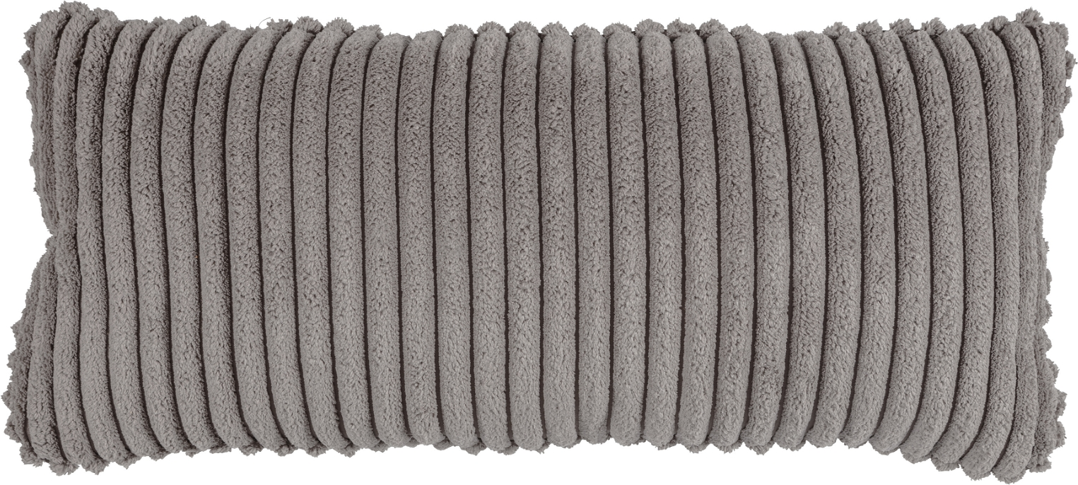 Pyntepude med fyld WOOOD Exclusive Bean mørkegrå Split Rib fløjl 20x30x70 cm