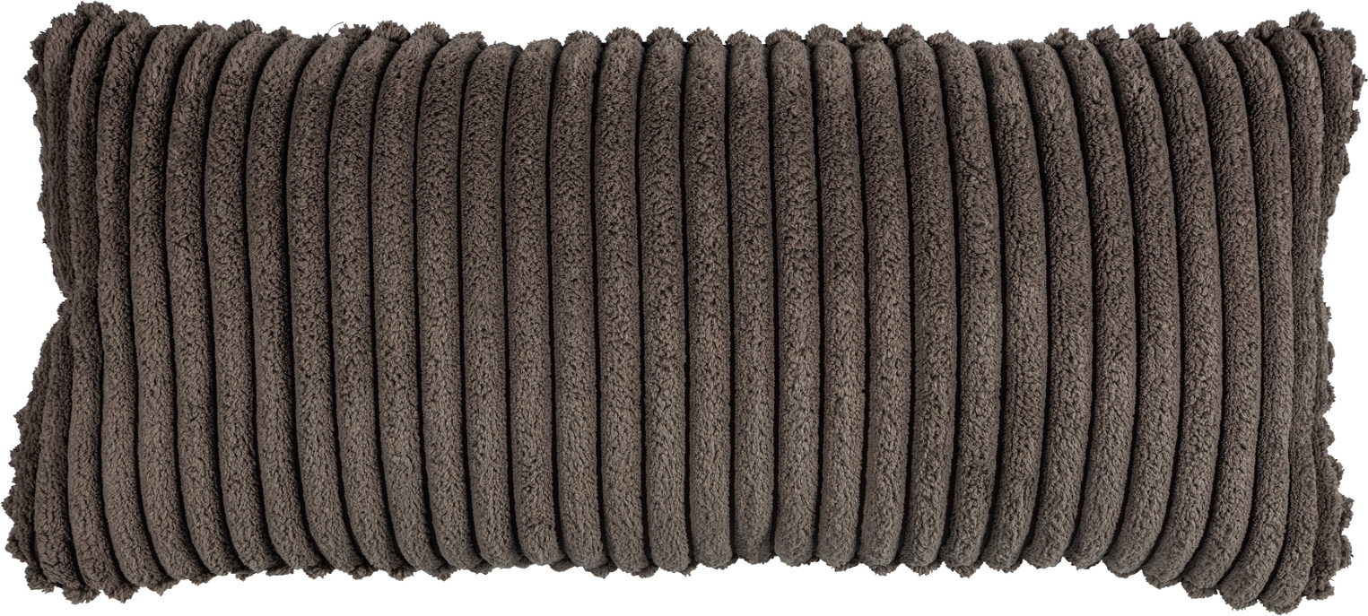 Pyntepude WOOOD Exclusive Bean  -  brun ribbet fløjl fyldpude 30x70x20 cm