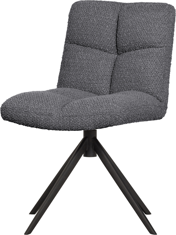 Spisebordsstol WOOOD Exclusive Vinny med drejefod grå boucléstof H80xB45xD48 cm