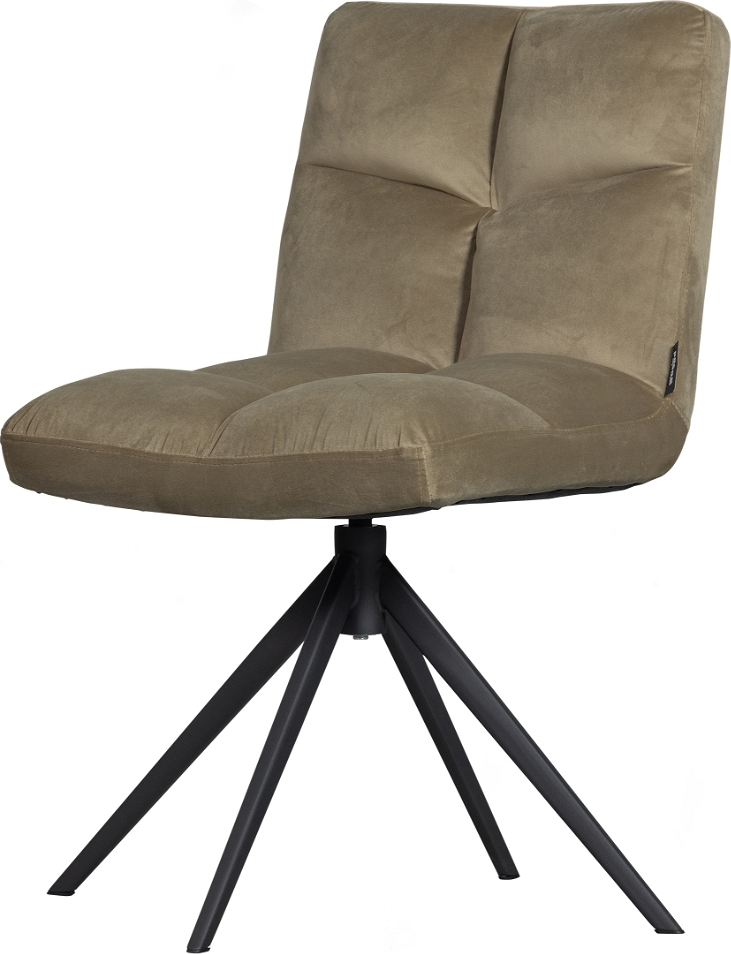 Spisebordsstol WOOOD Exclusive Vinny mørkegrøn mat fløjl med drejefod H80ÃB45ÃD48 cm