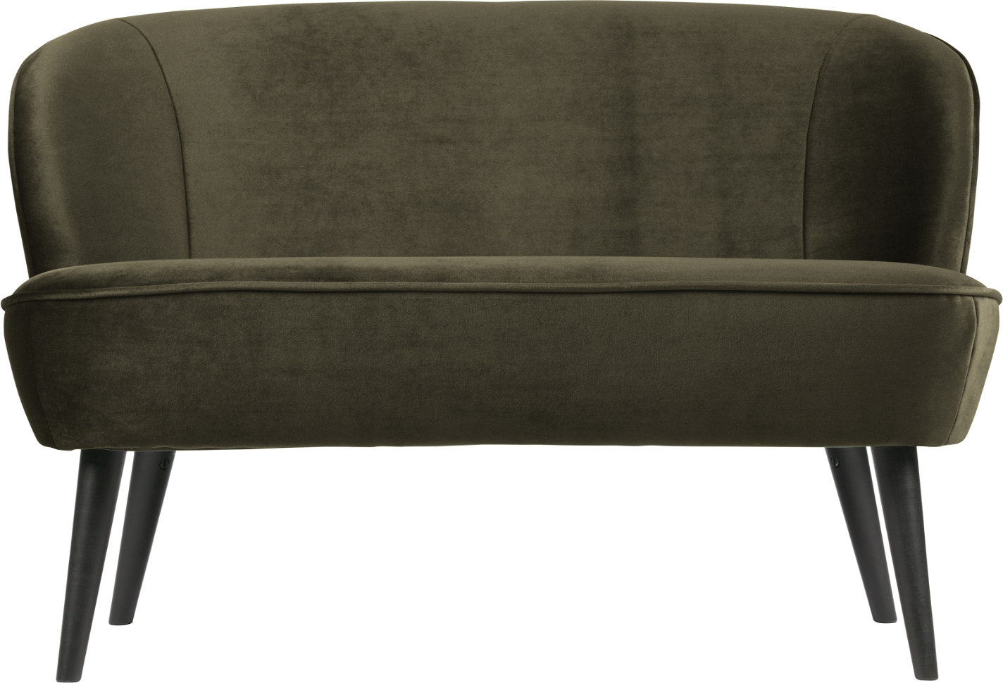 2-personers sofa WOOOD Sara mørkegrøn fløjl 110x72x73 cm
