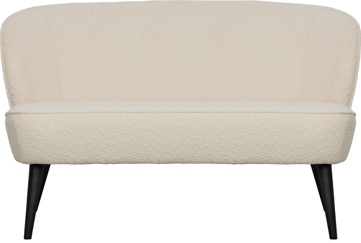 2-personers sofa WOOOD Sara hvid Almón bouclé FSC birketræsben H73ÃB110ÃD72 cm