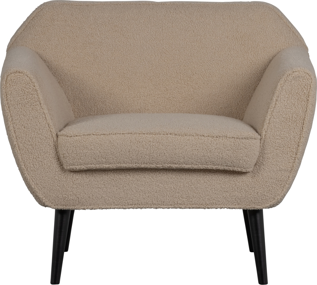Loungestol WOOOD Rocco teddystof sandfarvet H75ÃB92ÃD81 cm
