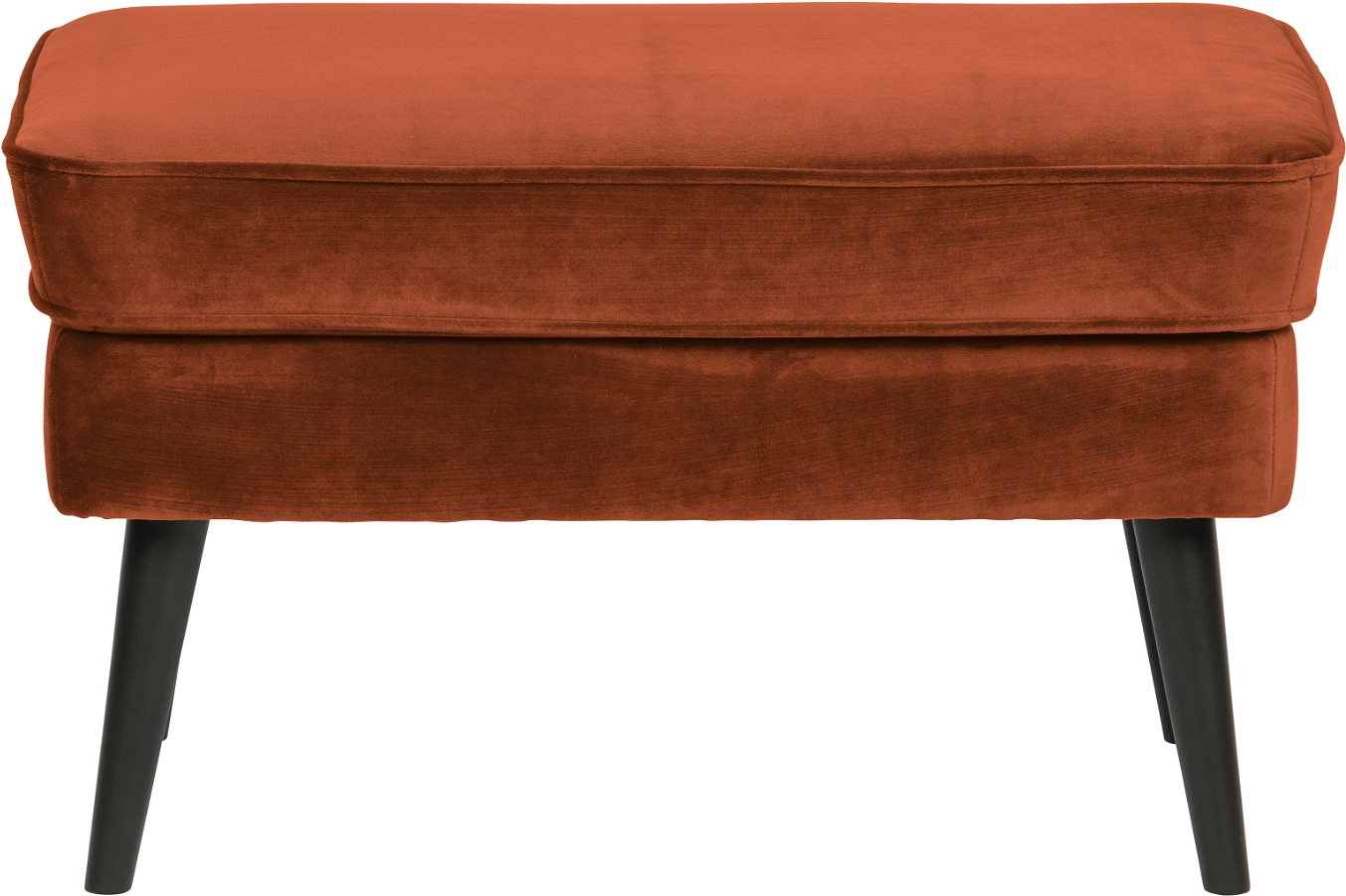 Fodskammel/puf WOOOD Rocco fløjl orange H47ÃB51ÃL77 cm