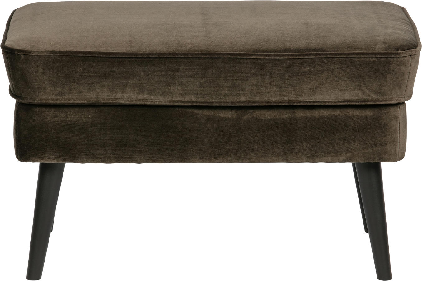 Fodskammel/skammel WOOOD Rocco i Jarra fløjl mørkegrøn FSC-bøg H47xB51xL77 cm