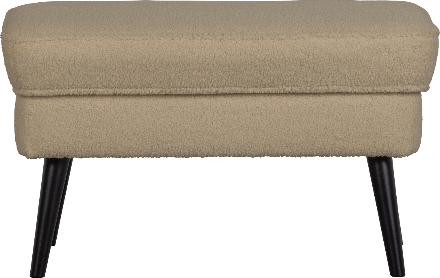 WOOOD Rocco fodskammel i sand polyester teddystof med FSC-certificeret bøgetræ H47ÃB51ÃL77