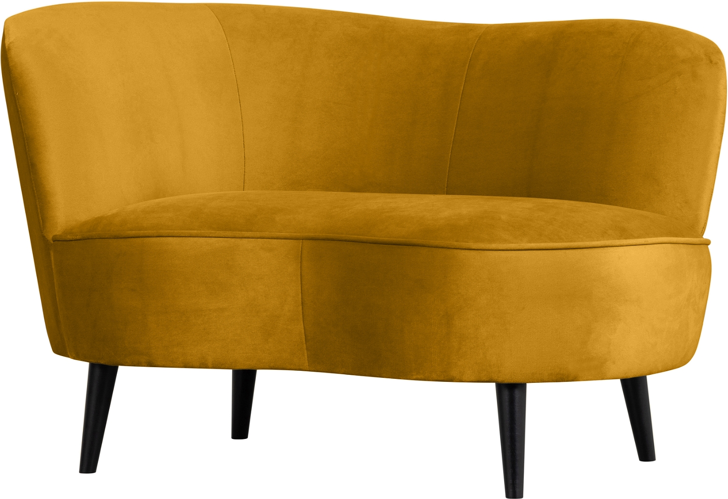 Loungesofa WOOOD Sara venstrevendt hjørnesofa solgul polyester 112x81x71 cm