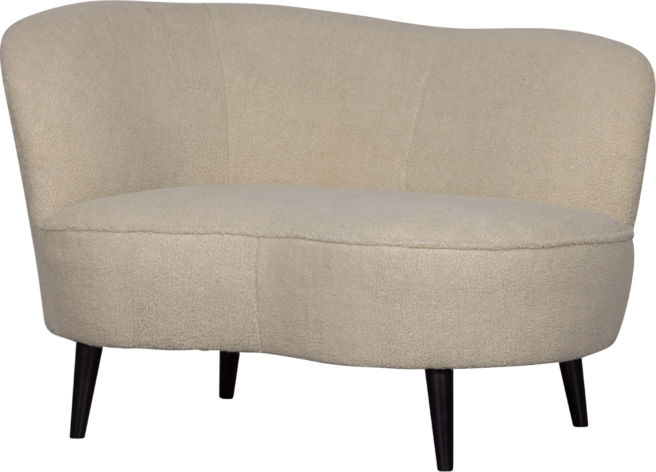 Loungesofa WOOOD Sara venstrevendt hvid polyester 71Ã81Ã112 cm