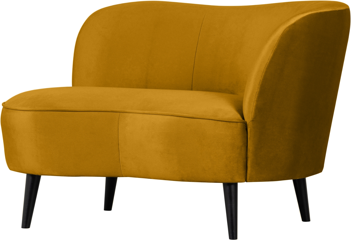 Loungesofa WOOOD Sara Right højrevendt gul H71ÃB81ÃL112 cm i slidstærkt polyester