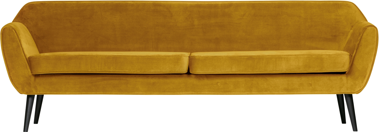Loungesofa WOOOD Rocco gul Jarra fløjl 4-personers 75Ã230Ã82 cm