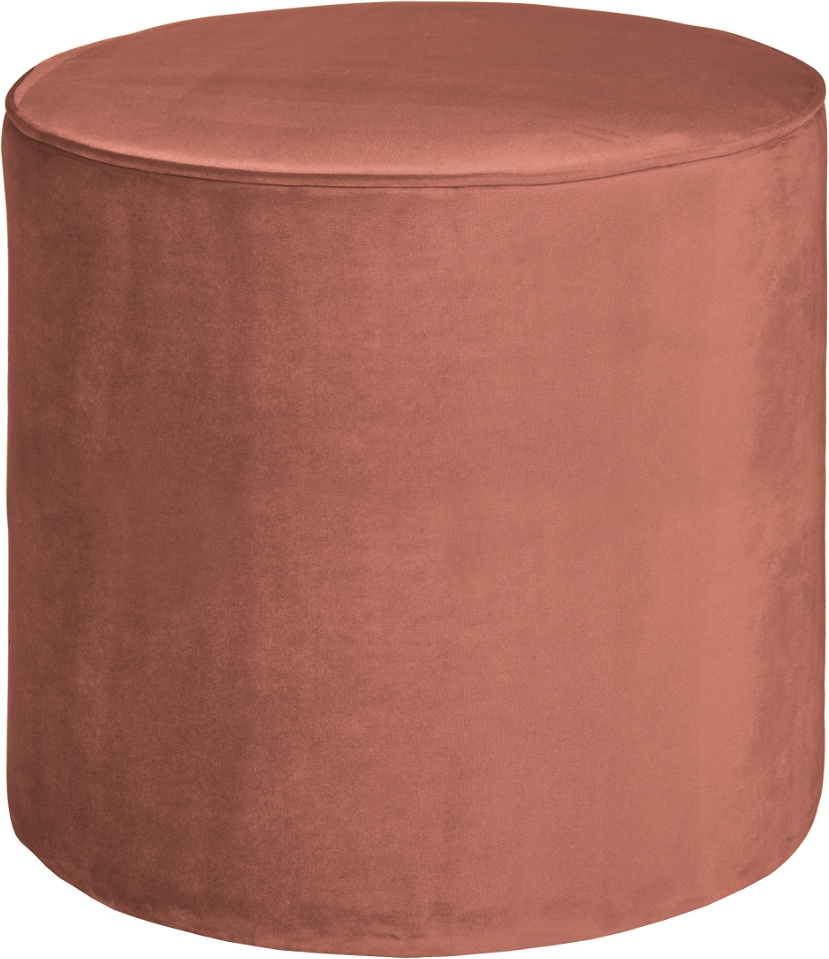Puf WOOOD Sara Ø46 cm Lyserød Chyta Fløjl FSC-træ/MDF