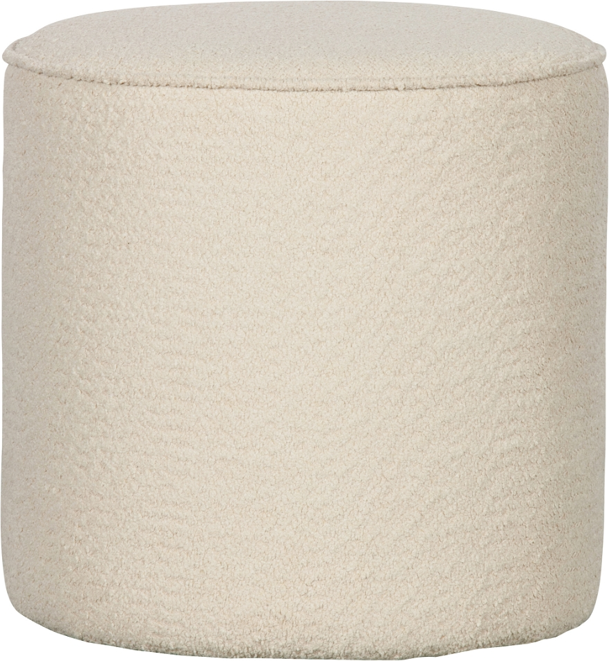 Puf WOOOD Sara  -  hvid bouclé Ø46 cm